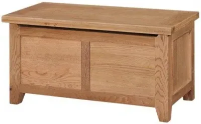 Appleby Ottoman Storage Chest with Lid - Satin Wax, Oak image