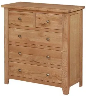 Appleby Petite 5-Drawer Chest of Drawers - Satin Wax, Oak image