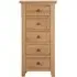 Appleby Petite 5-Drawer Tallboy Chest - Oak