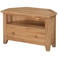 Appleby Petite Corner TV Unit with Storage - Oak