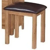 Appleby Petite Dressing Table Stool - Oak, Faux Leather