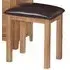 Appleby Petite Dressing Table Stool - Oak, Faux Leather