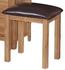Appleby Petite Dressing Table Stool - Oak, Faux Leather image