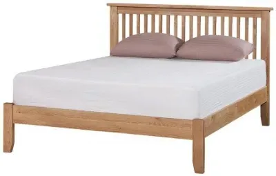 Appleby Petite Oak Bed Frame with Slatted Headboard - Oak