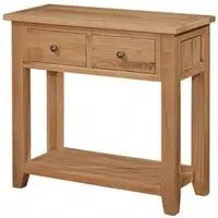 Appleby Petite Oak Console Table with 2 Drawers - Satin Wax
