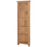 Appleby Petite Oak Corner Bookcase - Satin Wax