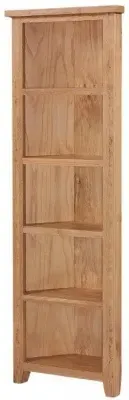 Appleby Petite Oak Corner Bookcase - Satin Wax image