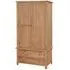 Appleby Petite Oak Double Wardrobe with Storage - Satin Wax