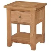 Appleby Petite Oak Lamp Table with Storage - Satin Wax