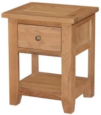 Appleby Petite Oak Lamp Table with Storage - Satin Wax image