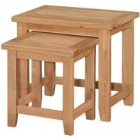 Appleby Petite Oak Nest of Tables Set of 2 - Satin Wax
