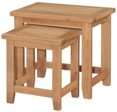 Appleby Petite Oak Nest of Tables Set of 2 - Satin Wax image