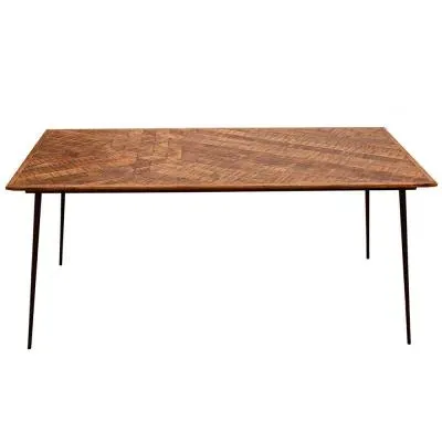 Juan Altigen Parquet 6-Seater Dining Table - Antique, Sheesham