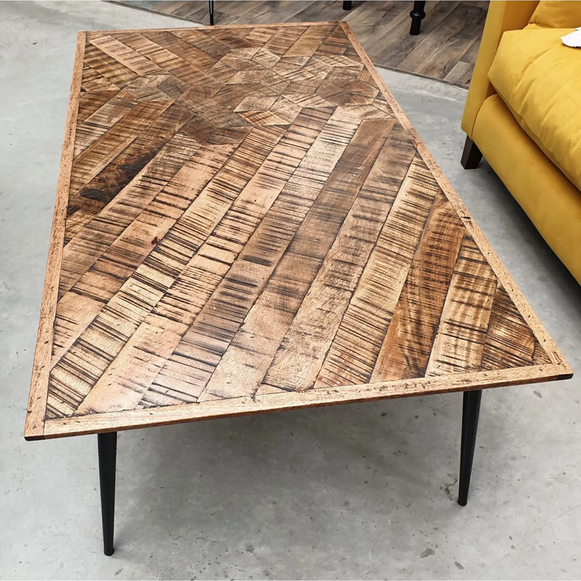 Juan Altigen Parquet Coffee Table - Antique Finish, Sheesham Wood