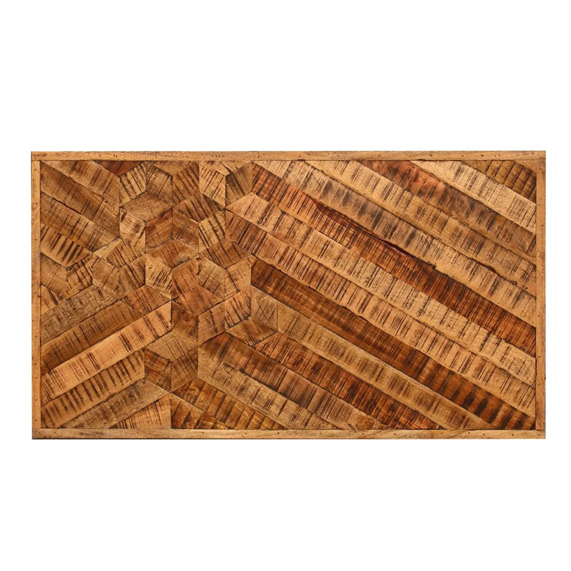 Juan Altigen Parquet Coffee Table - Antique Finish, Sheesham Wood