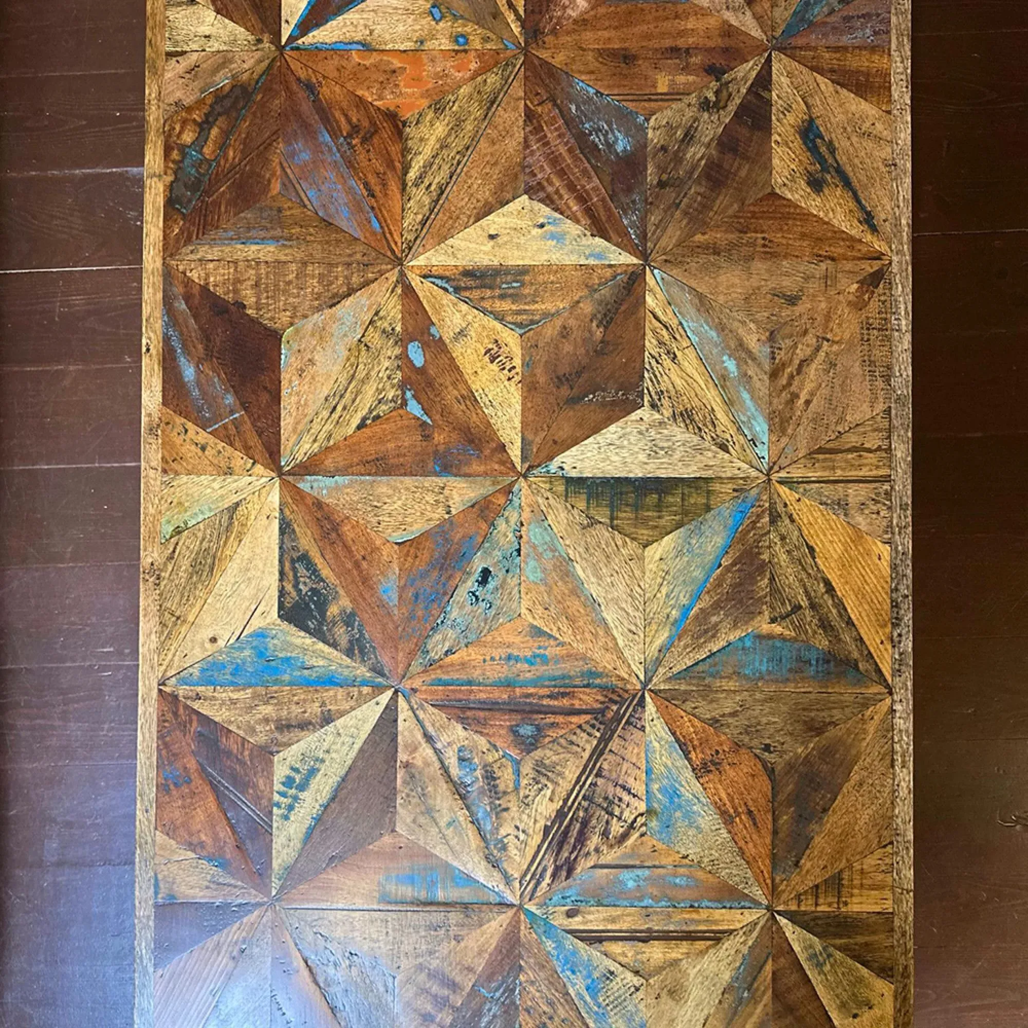 Juan Butterfly Parquet Coffee Table - Antique, Sheesham Wood