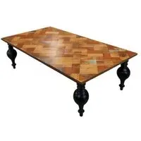 Juan Parquet Coffee Table with Pot Legs - Mango Wood