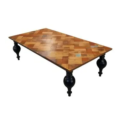 Juan Parquet Coffee Table with Pot Legs - Mango Wood image