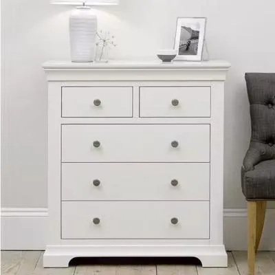Paisley 2+3 Drawer Chest - White