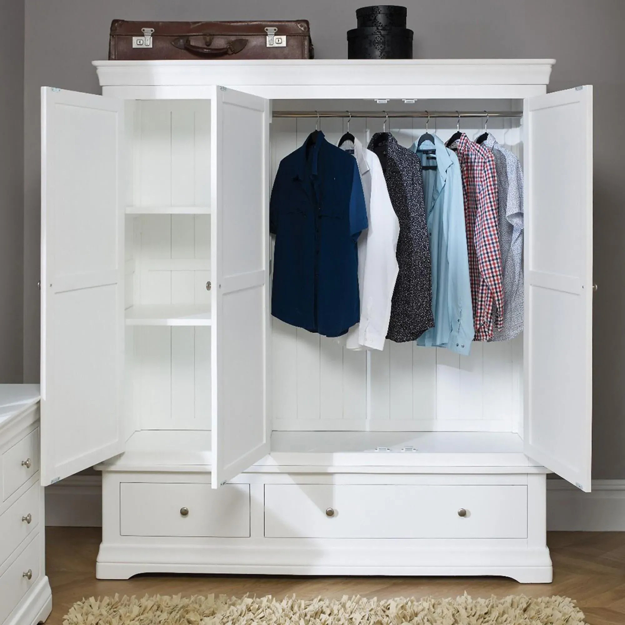 Paisley 3 Door Wardrobe - White