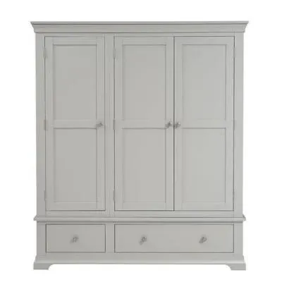 Paisley 3 Door Wardrobe with Drawers - Grey