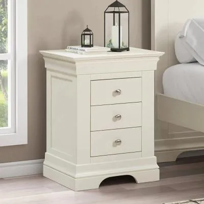Paisley 3 Drawer Bedside Cabinet - Cream