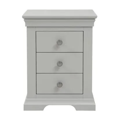 Paisley 3 Drawer Bedside Cabinet - Grey image