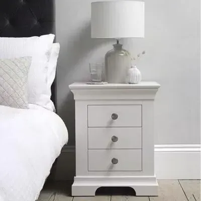 Paisley 3 Drawer Bedside Cabinet - White