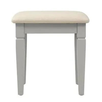 Paisley Padded Dressing Stool - Grey