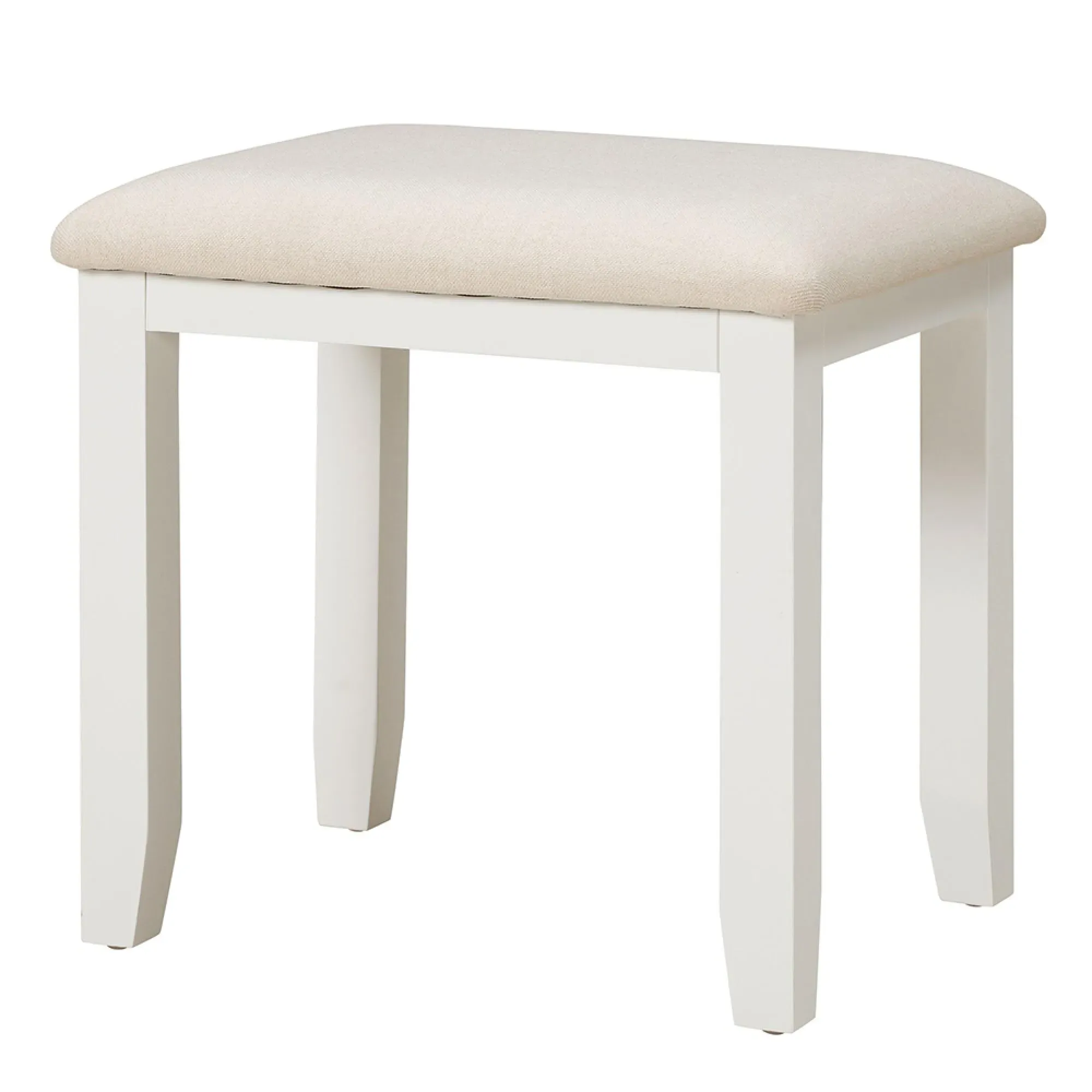Paisley Padded Dressing Stool - White