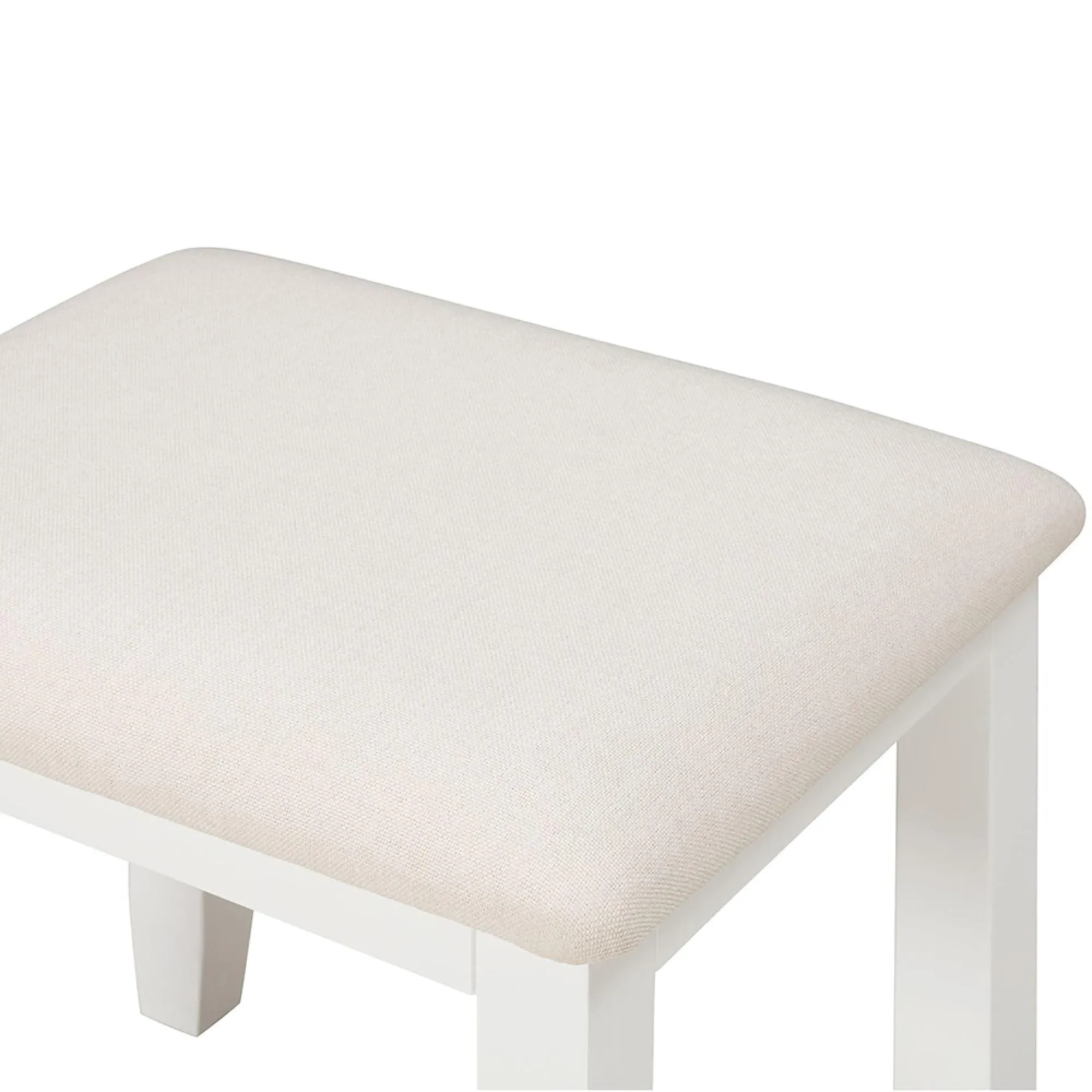 Paisley Padded Dressing Stool - White