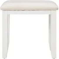 Paisley Padded Dressing Stool - White