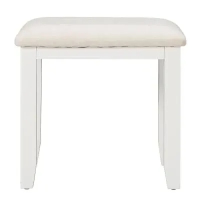 Paisley Padded Dressing Stool - White