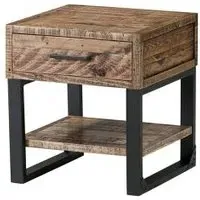 Preston Square Lamp Table with Drawer - Rustic