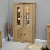 Bordeaux Oak Glass Display Unit - Lacquered