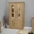 Bordeaux Oak Glass Display Unit - Lacquered