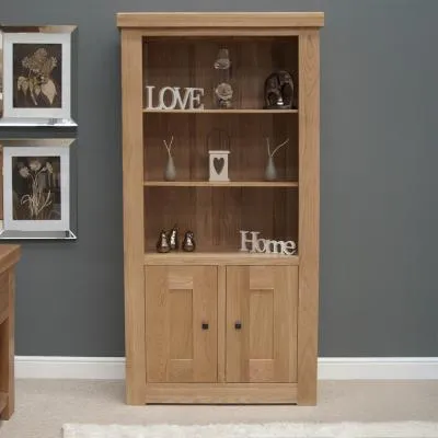 Chunky Oak 2 Door Bookcase - Lacquered image