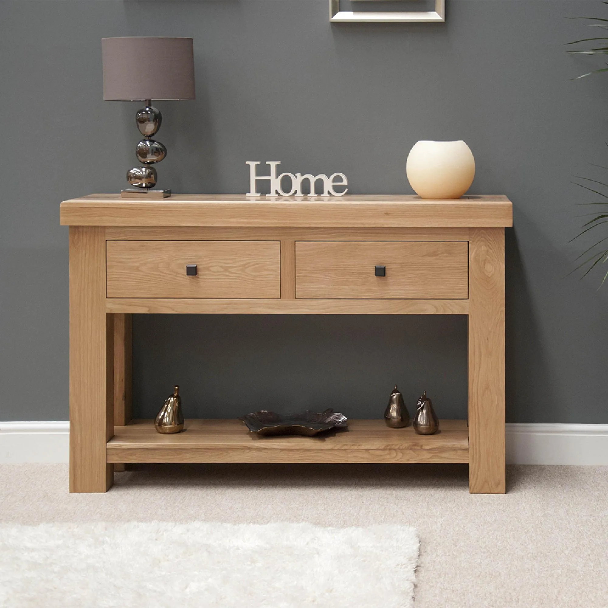 Chunky Oak Console Table - Lacquered