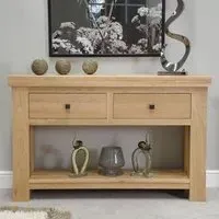 Chunky Oak Console Table - Lacquered