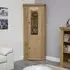 Chunky Oak Corner Display Unit - Lacquered