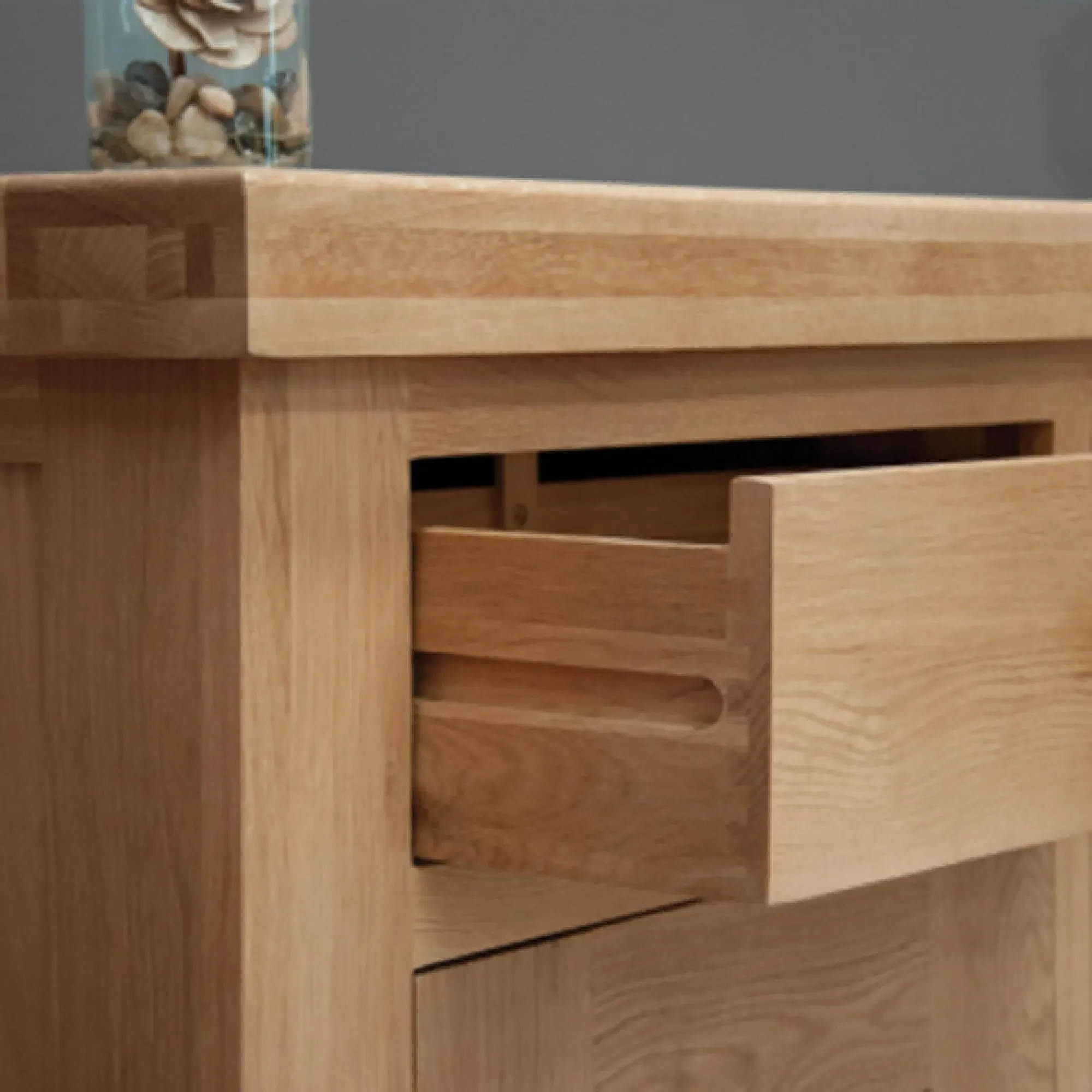 Chunky Oak Large Sideboard - Lacquered