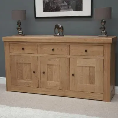 Chunky Oak Medium Sideboard - Lacquered image