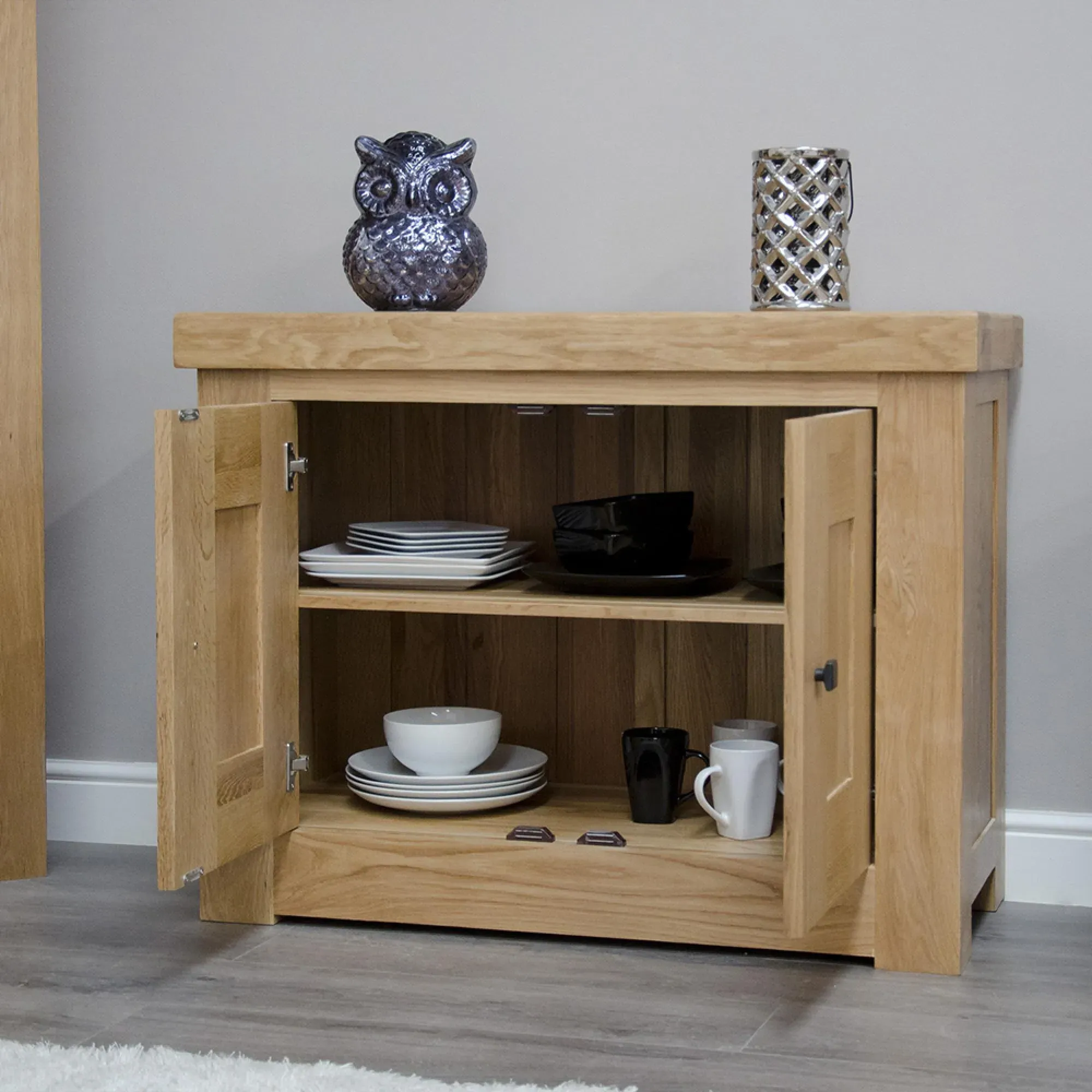 Chunky Oak Occasional Cupboard - Lacquered