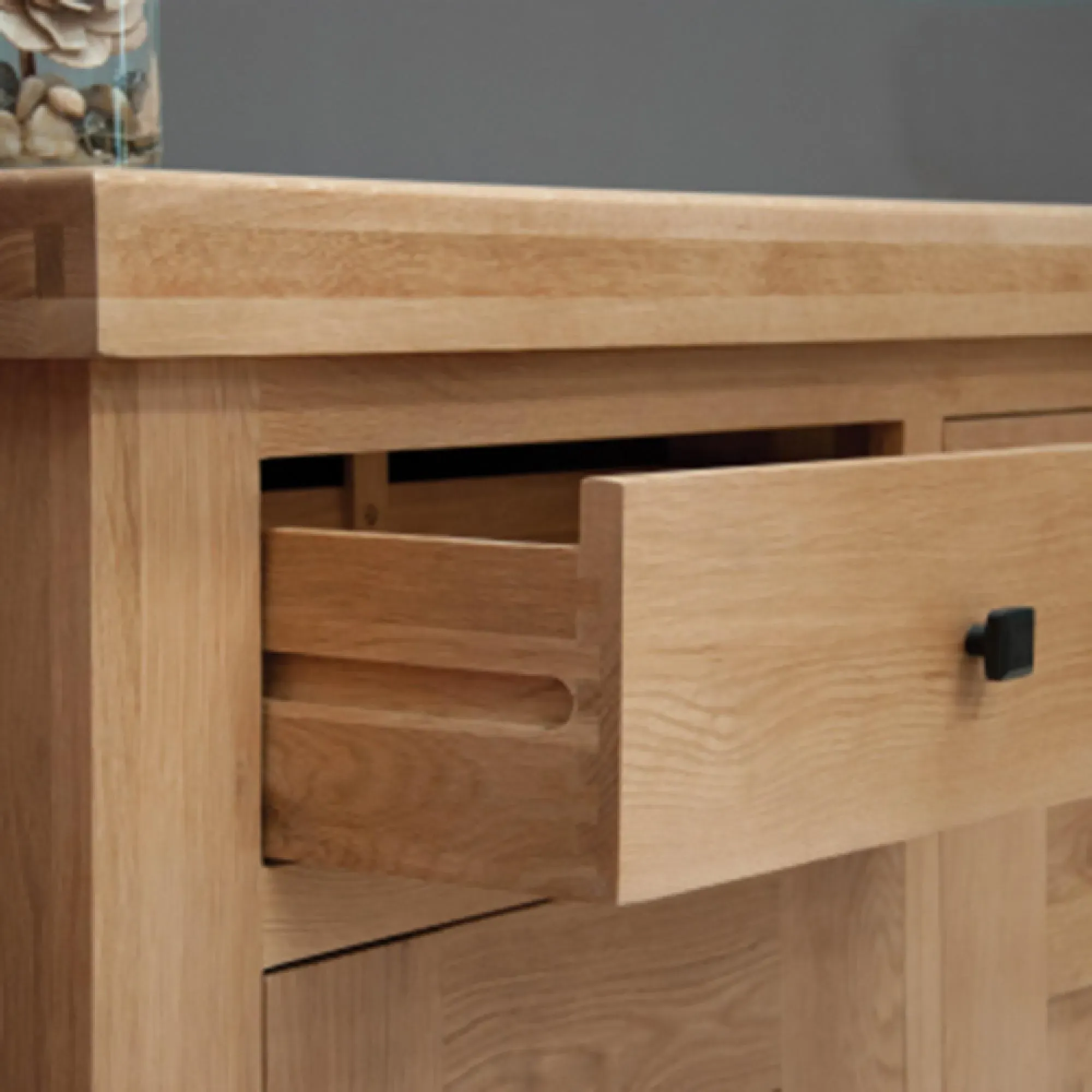 Chunky Oak Small Sideboard - Lacquered