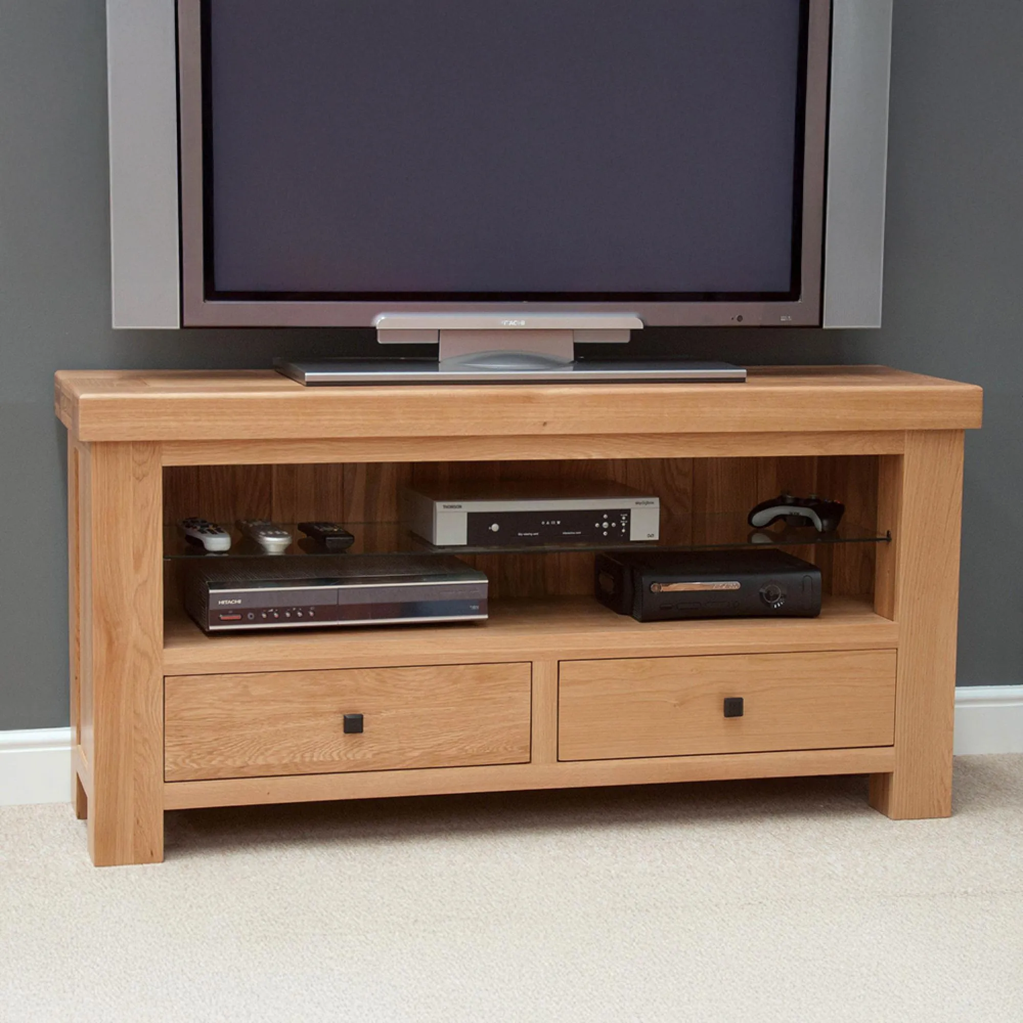 Chunky Oak TV Unit - Lacquered