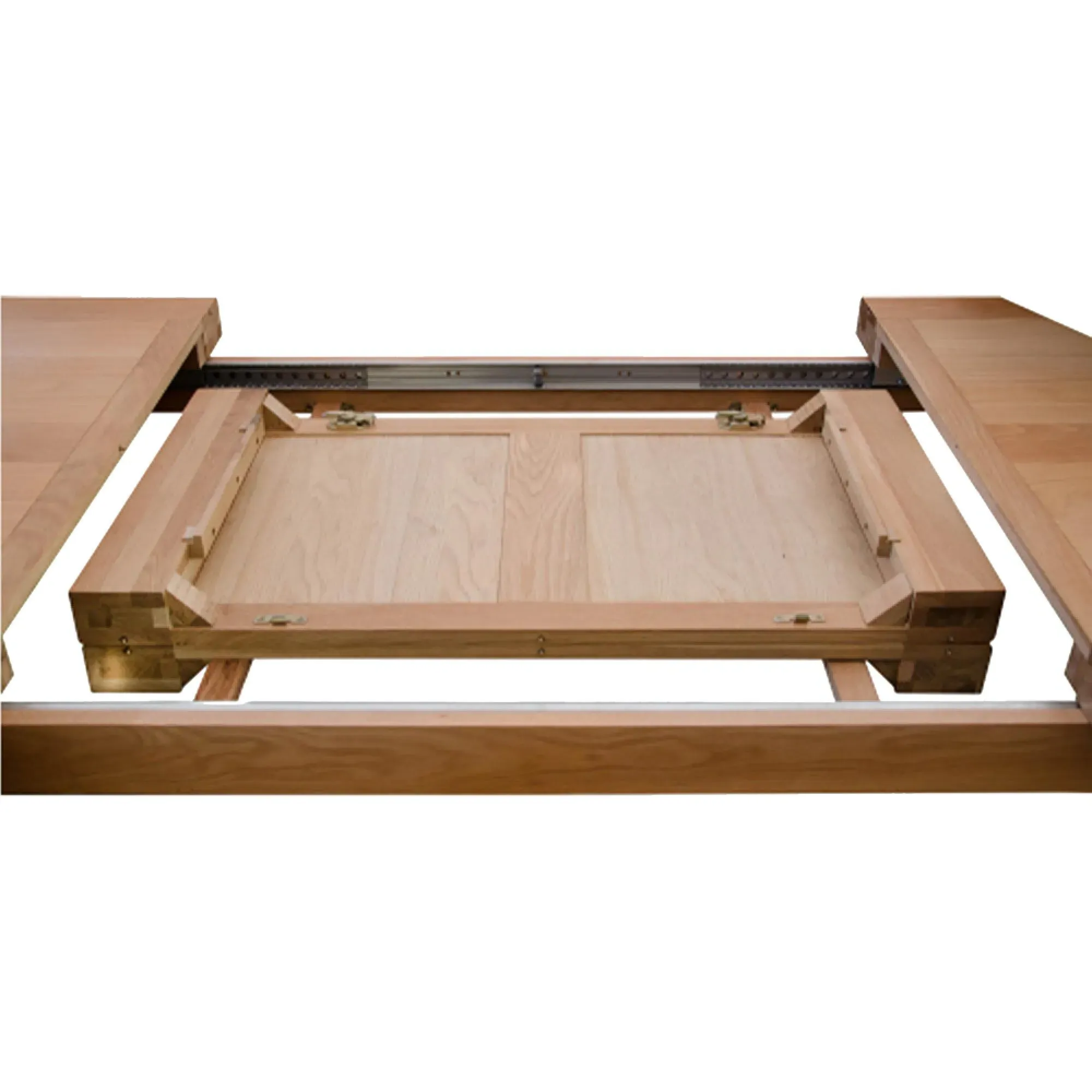 Chunky Oak Twin Panel 6-Seater Extending Dining Table - Lacquered