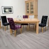 Chunky Oak Twin Panel 6-Seater Extending Dining Table - Lacquered