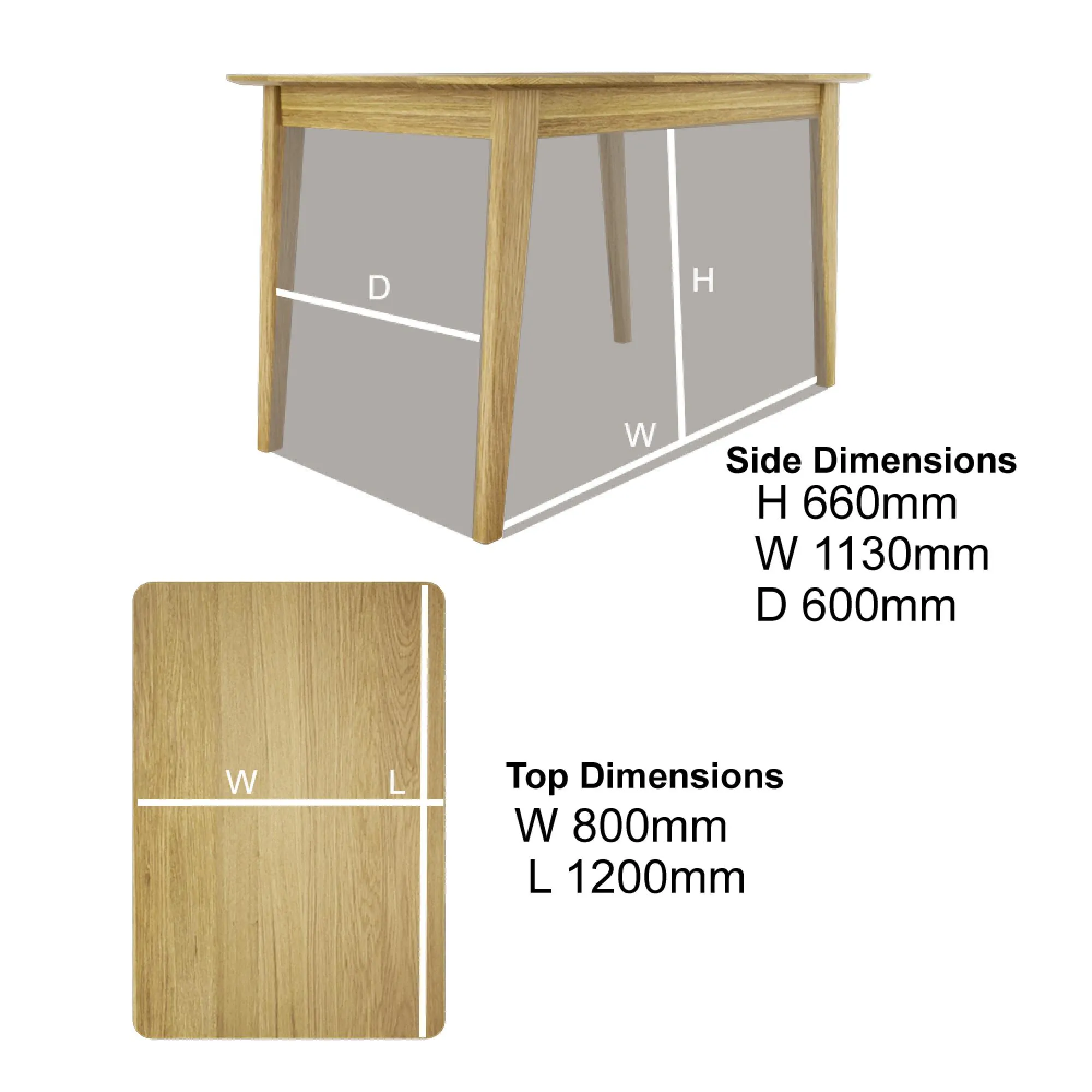 Danish 4-Seater Dining Table - Oak, Lacquered
