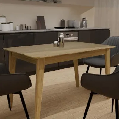 Danish 4-Seater Dining Table - Oak, Lacquered image