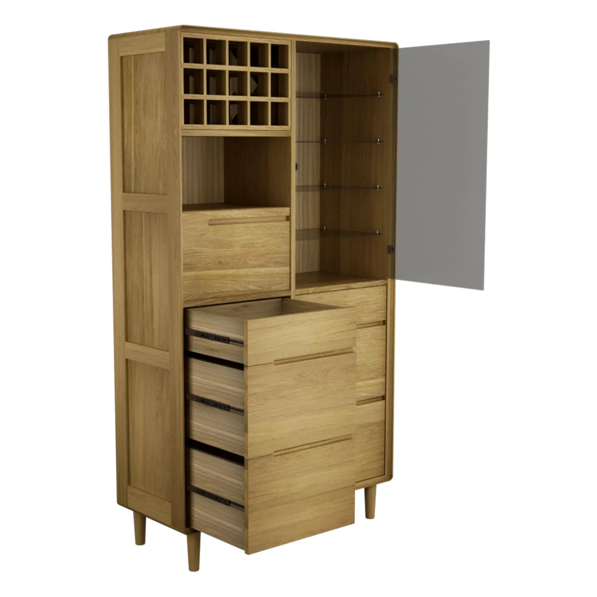 Danish Oak Drinks Cabinet - Lacquered
